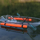 Sea Unobstructed Glass Bottom Canoes , Two Man Plastic Fishing Boats With Rudder
