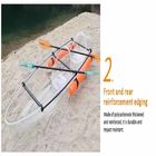 2 Seats Plastic Transparent Paddle Fishing Rowing Boats 338*93*35cm