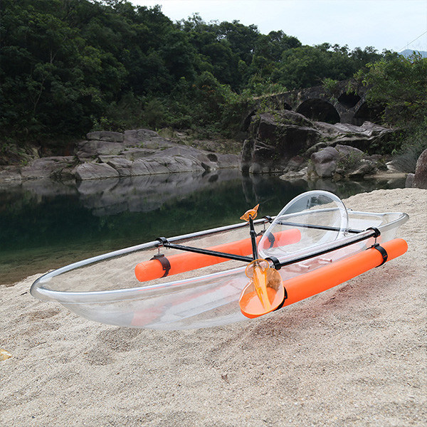 Dual Flotation Bladders 2 Person Clear Bottom Kayak , Light Custom