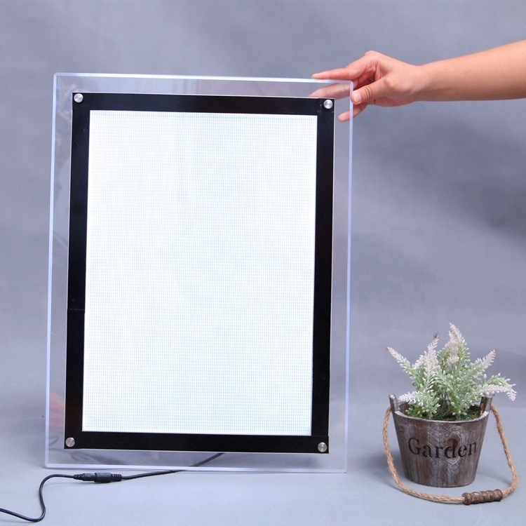 Indoor LED Advertising Sign Light Box With Snap Frame Rectangle Shape