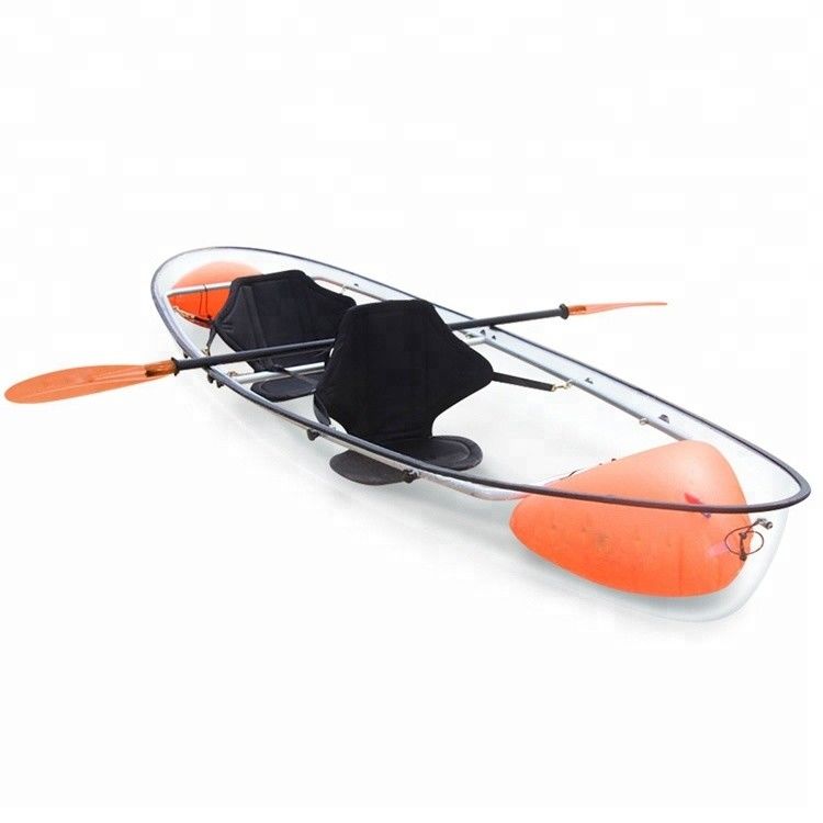 Durable Clear Plastic Kayak Fishing 1 Person Lake Canoe Jet With Pedals