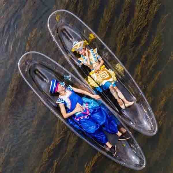 Durable Transparent Polycarbonate Boat For Lake Sport 3.38 * 0.93 * 0