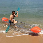 Plastic See Through Sit On Canoe , Sailing Polycarbonate Kayak With Paddles