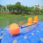 Transparent Double Pedal Kayak , Aluminum Alloy Frame Fishing Glass Bottom Canoe