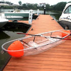 100 % Virgin Polycarbonate Resin Clear Bottom Kayak With Stabiliser Fin