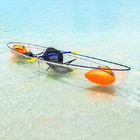 Day Sit On Top Touring Kayak , Glass Bottom Two Man Plastic Fishing Boats