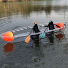 Fishing Clear Plastic Canoe , Lightweight Double Ocean Kayak With 2 Paddles
