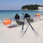 Transparent 2 Person Touring Kayak , 6mm Hull Clear Bottom Canoe With Equalizing Bar