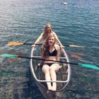 2 Seats Plastic Transparent Paddle Fishing Rowing Boats 338*93*35cm