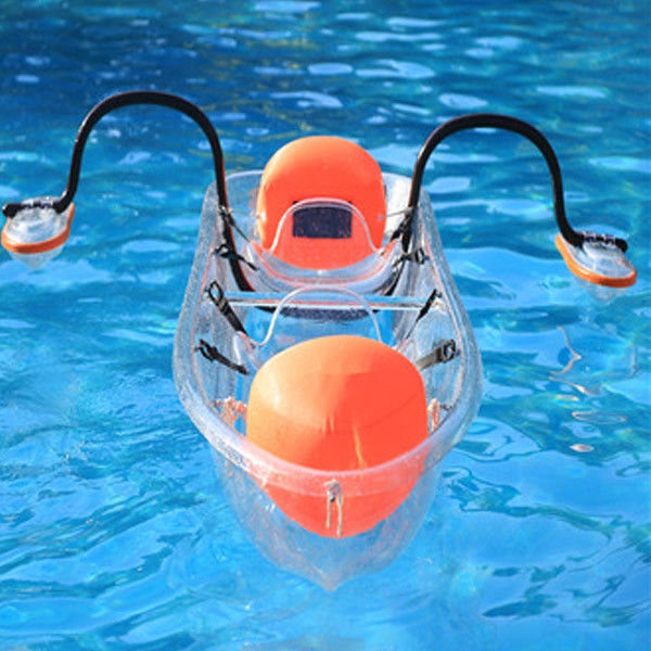 Crystal Clear Bottom Kayak With Paddles 6mm Thickness Polycarbonate Material