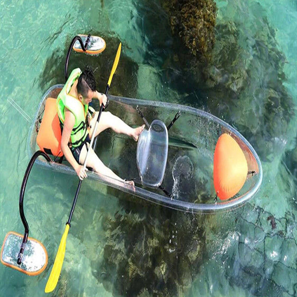 Electric Remote Control Clear Plastic Kayak Fiberglass Hull Material No Inflatable
