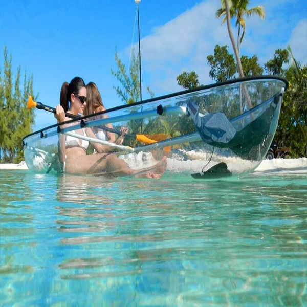 Plastic Hull Material transparent kayak, PC clear boat ,polycarbonate transparent canoe