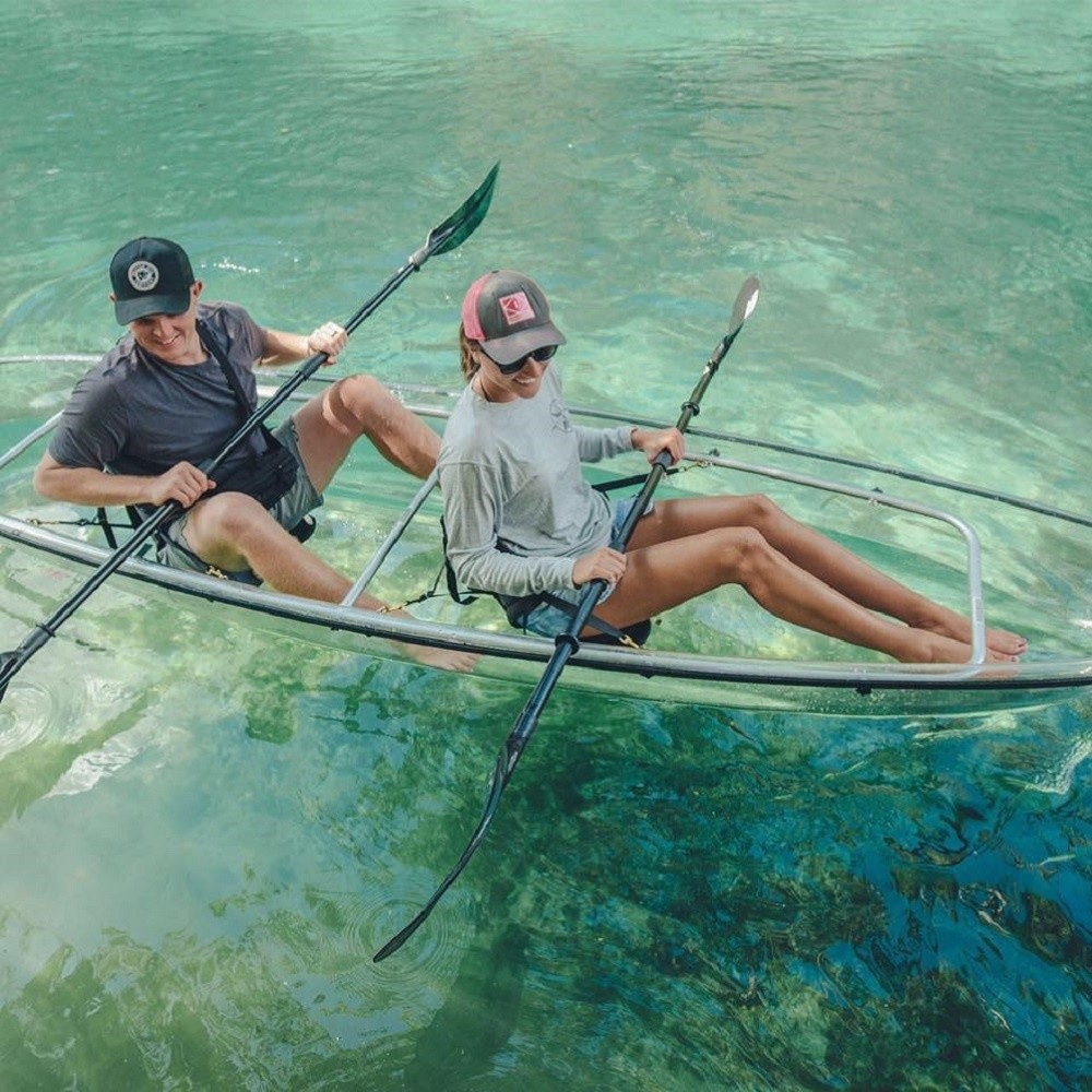 200kgs Capacity Glass Bottom Kayak Transparent Canoe Clear Crystal